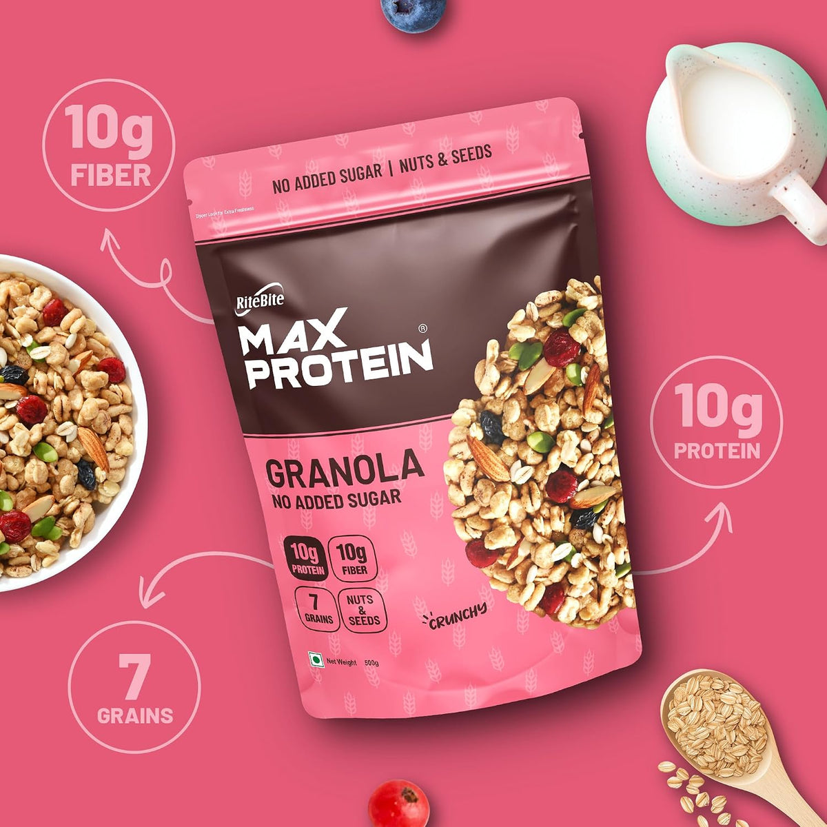 RiteBite Max Protein Granola Nuts & Seed - 500g